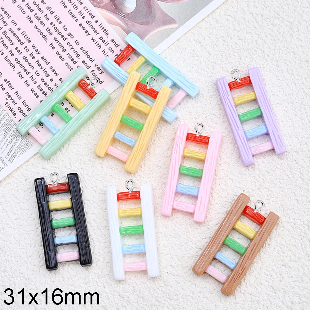 10PCS Shiny Colored Ladder Series Flat Back Charms For Earrings Bracelet Hairpin DIY Jewelry Pendants Decoration Accessories