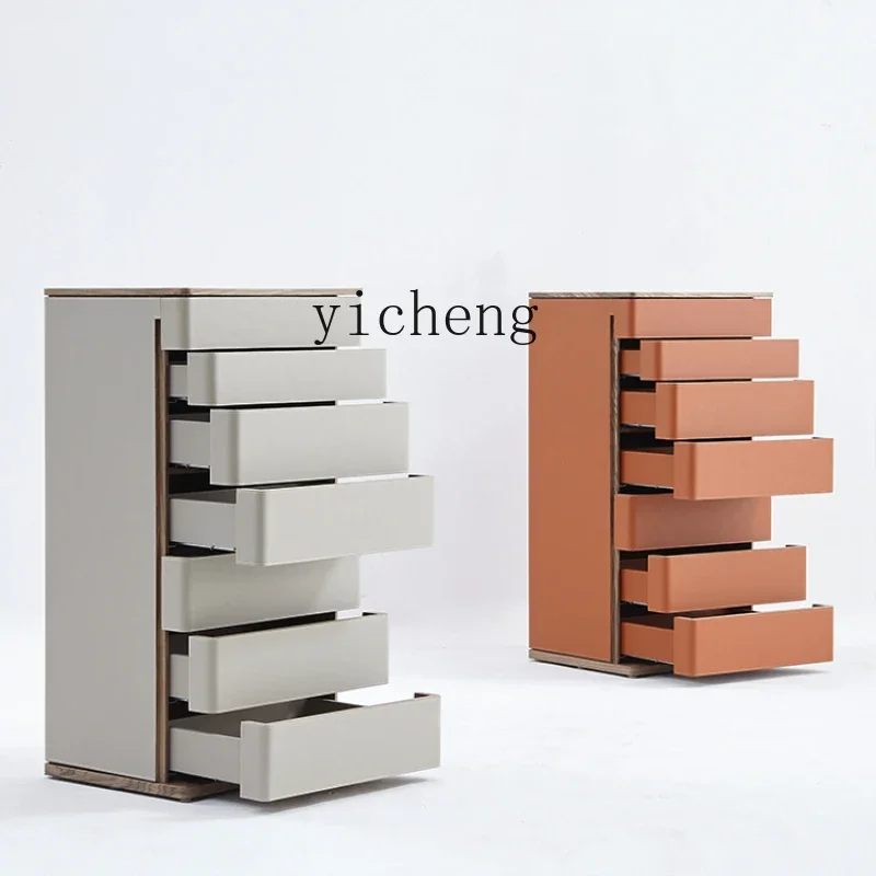 

Zc Saddle Leather 7-Drawer Cabinet Creative Showroom Storage Locker Living Room Side Cabinet