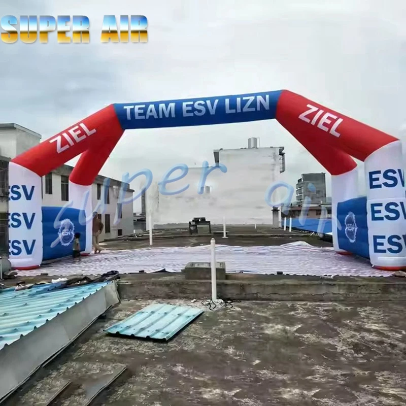 Arc de démarrage gonflable pour événements sportifs en tissu oxford fabriqué en Chine avec logo publicitaire