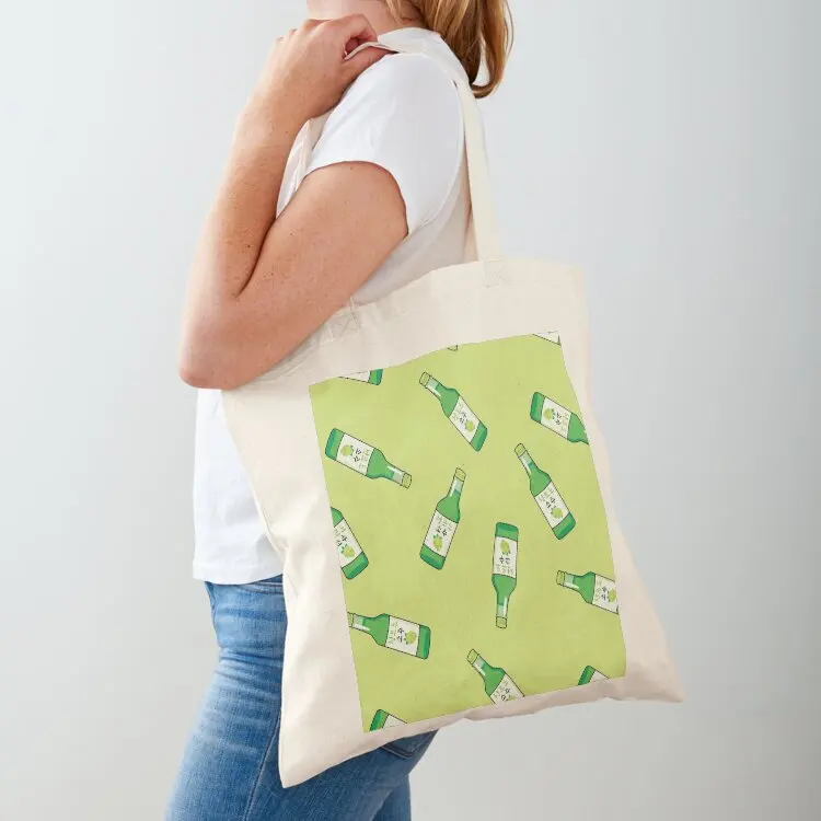 Green Grape Soju Please in Korean - Cute soju lover Tote Bag Cloth bags university shopper bag cloth bag woman