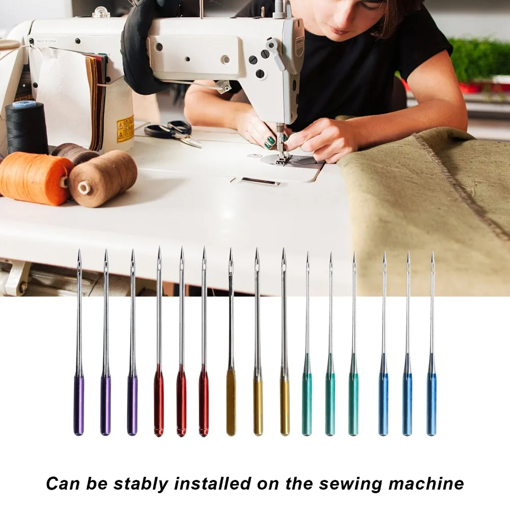 15pcs Anti-Jumping Sewing Machine Needles Regular Point Steel Anti-Jumping Needles Sharp Tips Flat Shank view 5