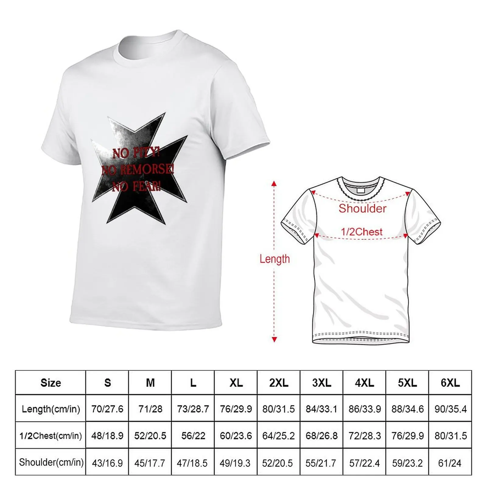 Templar Vow - No Pity! No Remorse! No Fear! T-Shirt t shirts for man pack cotton t shirts for man cotton T-Shirt
