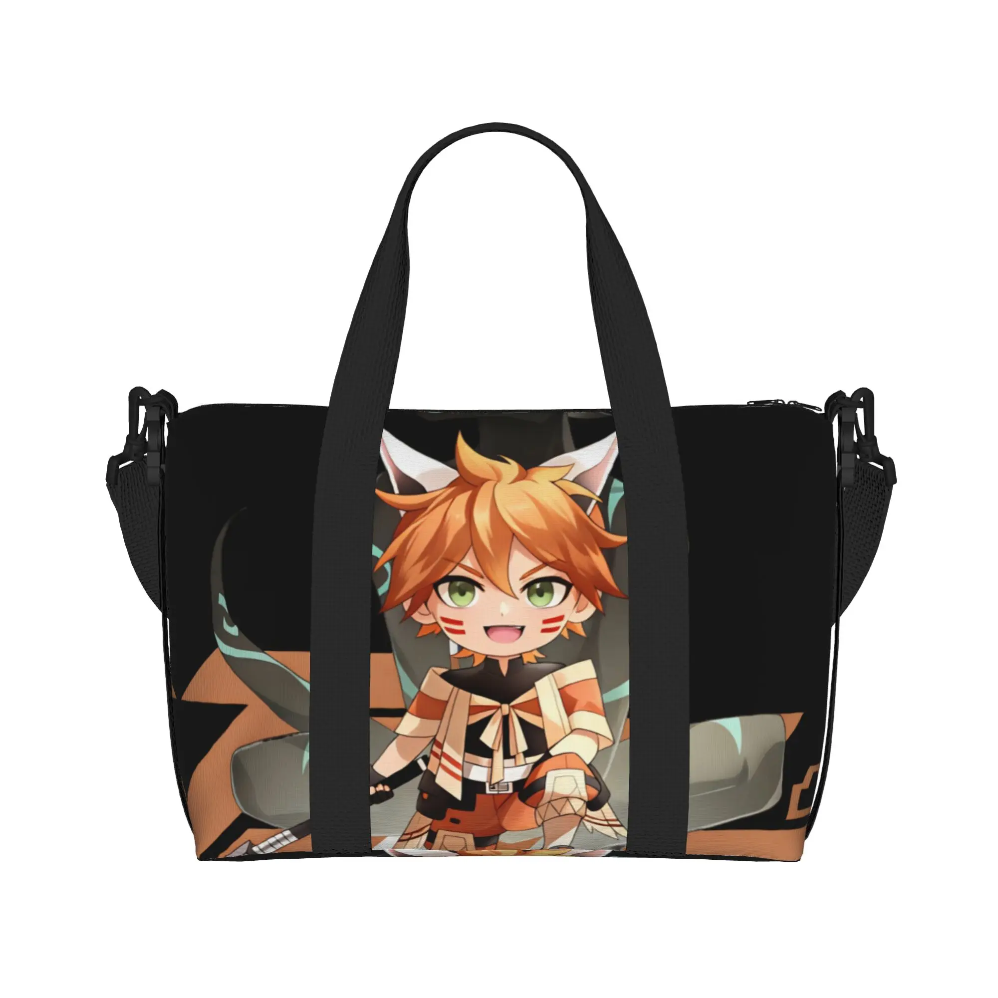 Custom Large Cartoon Little Johnny To Be Hero X Tote Bag Women  Shoulder Shopper Gym Beach Travel Bag