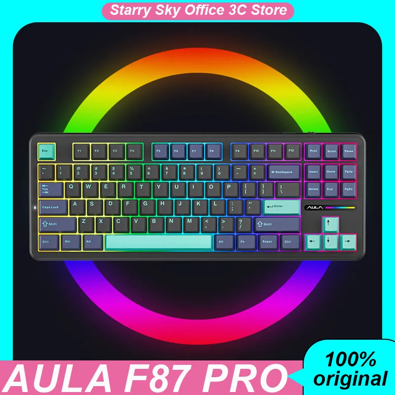 Aula F87 PRO Mechanical Keyboard gaske structure Hotswap 3 Mode2.4G USB Bluetooth e-sports game office keyboard PC Accessories