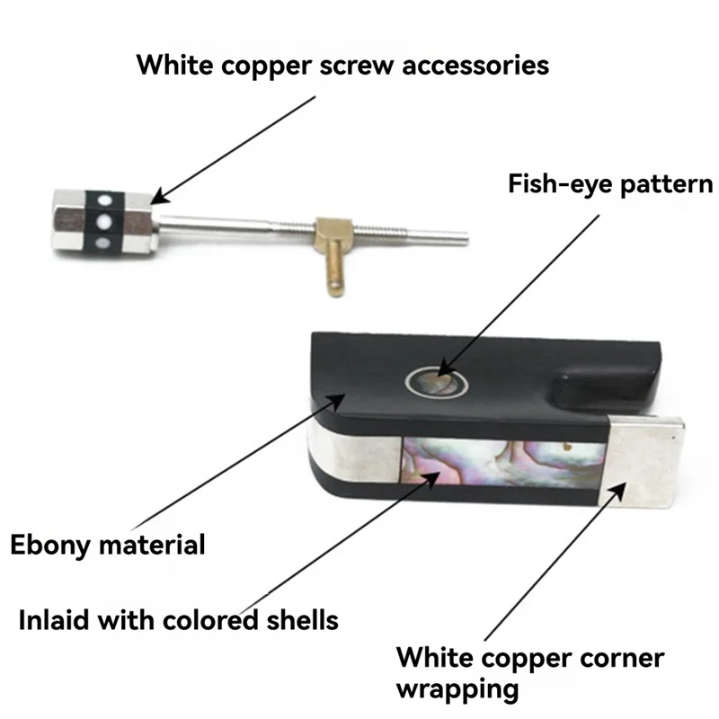 ABVE-1 Sets Cello Accessories Violin Accessories Frog+Copper Screw Violin Bow Frog Specialty Tools Musical Instrument Tuning Cli