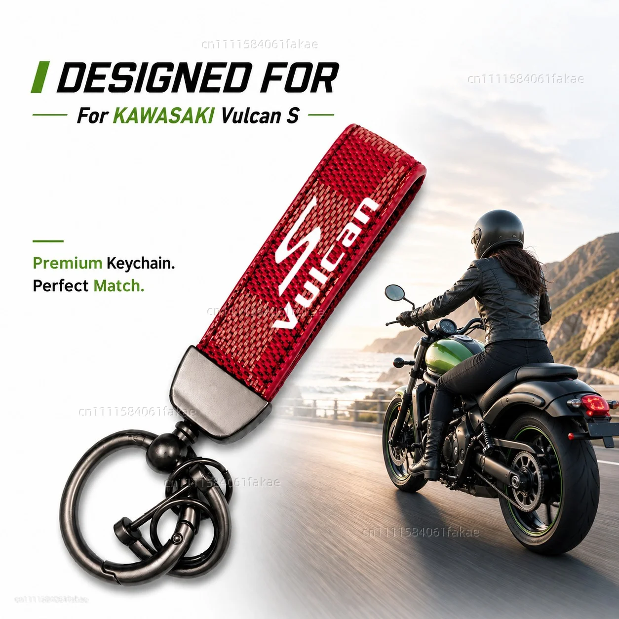 For KAWASAKI Vulcan S VN650 2015-2024 Motorcycle Keychain Leather Key Ring Custom Logo Gift for Rider Men Women Accessories