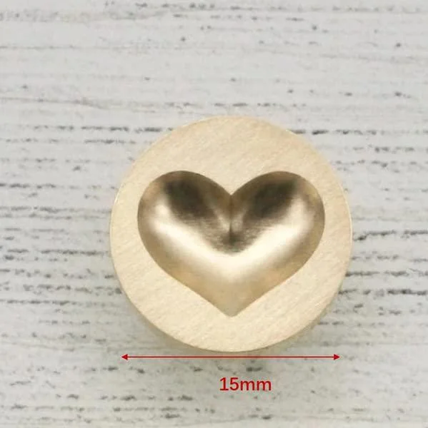 15mm 3D Deep Relief Pattern Heart Wax Seal Stamp with Wooden Hilt / Wedding Wax Seal Stamp