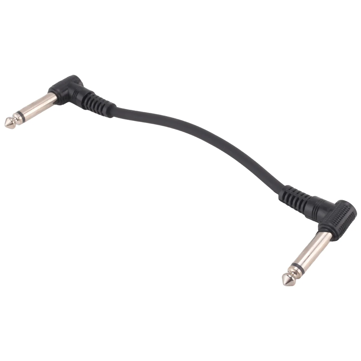 N17R 6 x E-Gitarren-Kabel, 15,2 cm, 1/4 rechtwinkliges Effektpedal, Patchkabel, Schwarz