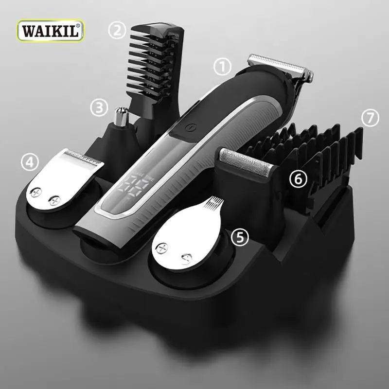 Машинка для стрижки волос 6 в 1 с USB-зарядкой и цифровым дисплеем