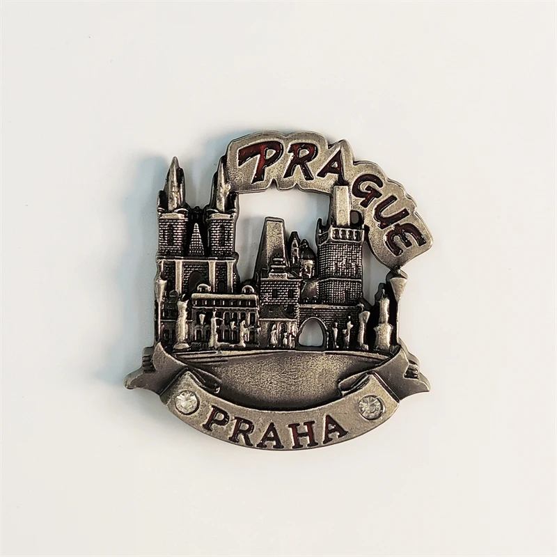 Europa, República Checa, Prego, Estereoscópico 3D, Recuerdos de Turismo, Metal, Decoración del hogar, Imanes de refrigerador ﻿