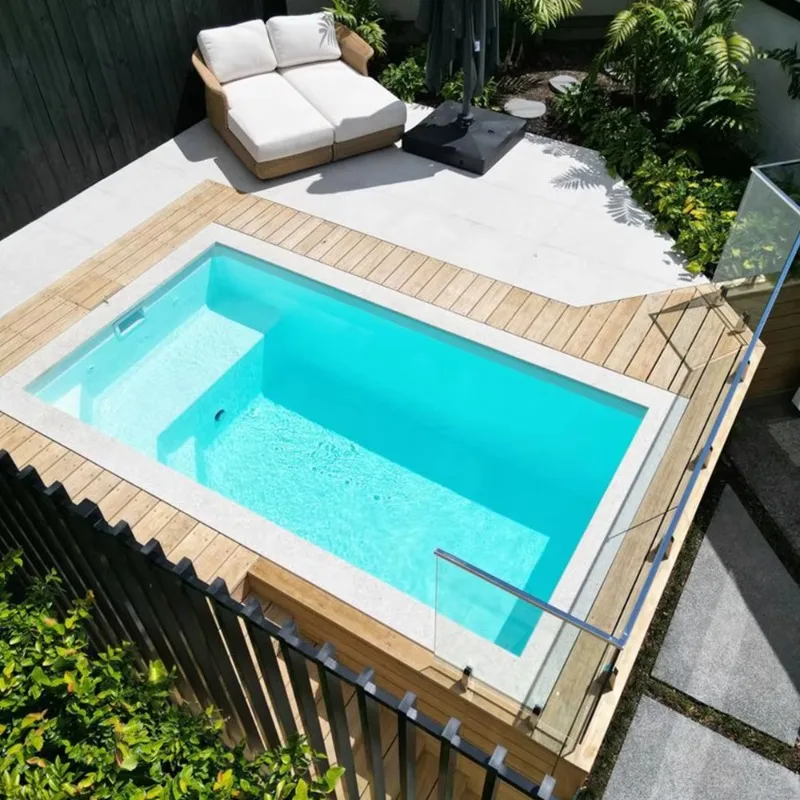 Customized Size 4.3m 14ft Stock Outdoor Fiberglass Swimming Pools Home Family Children's Plunge Pool
