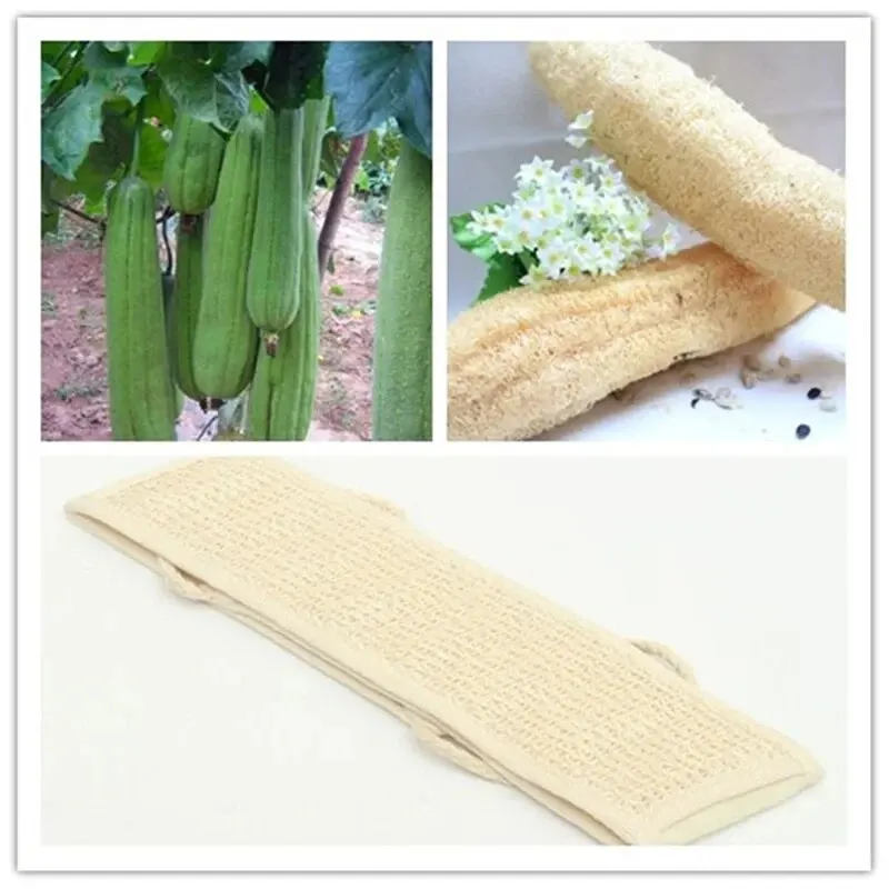 1pc Natural Soft Exfoliating Loofah Body Skin Health Cleaning Tool Bath Shower Unisex Massage Spa Scrubber Sponge Back Strap