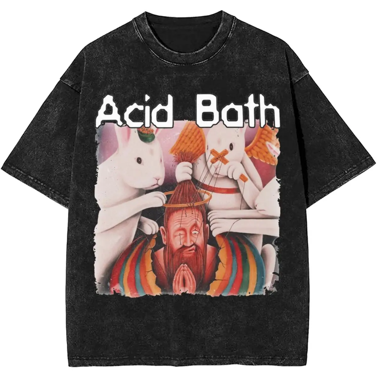 Acid Bath Bleed Me An Ocean Washed Shirts Streetwear Men Women Sludge Metal Band Retro Tee Shirt 100% Cotton Oversize Style