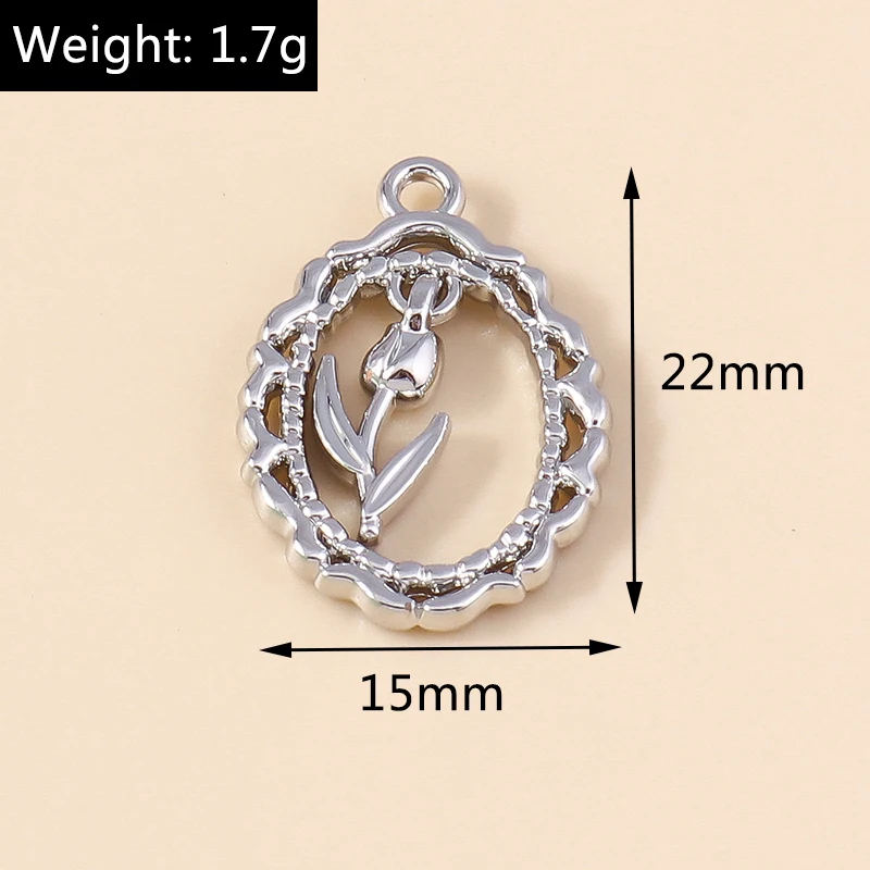 Leslie 4 Stück 16 x 18 mm wunderschöne goldfarbene Kristall-Anhänger mit blühenden Rosen für handgefertigte DIY-Halsketten, Ohrringe, Anhänger, Hochzeitsschmuck – Detail 14