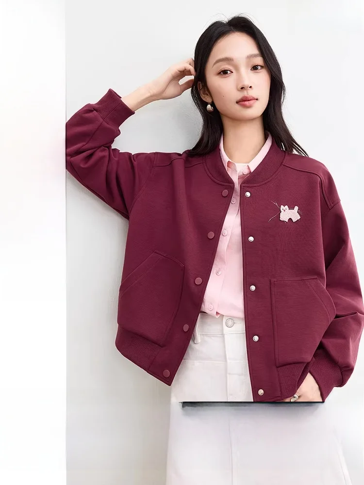 

Women's Knitted Cardigan Baseball Jaet Loose Long Sve Casual Ribbed Collar Slimming ort Outerwear Top for Autumn