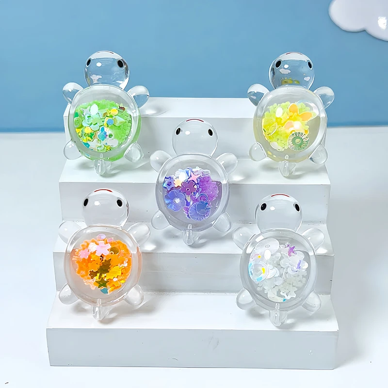 1PC Glowing Turtle Garden Fish Tank Miniatures Ornaments Mini Luminous Glitter Turtle Home Decoration Landscaping Crafts