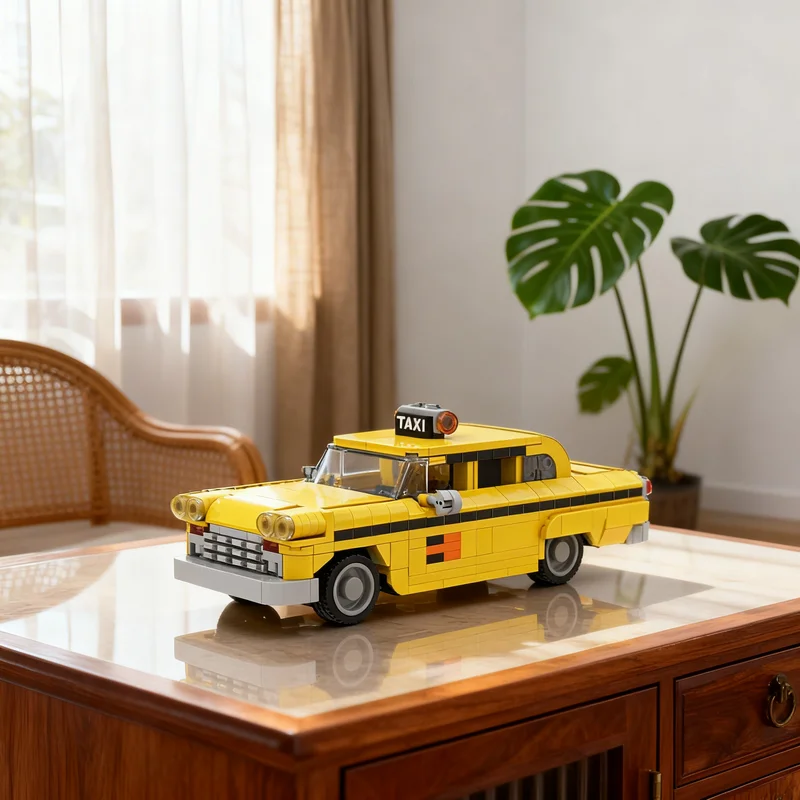 

Набор строительных блоков MOC «Нью-Йорк Чекер Каб» (447 деталей) — модель городского такси, подарок для взрослых, креативный коллекционный декор премиум-класса