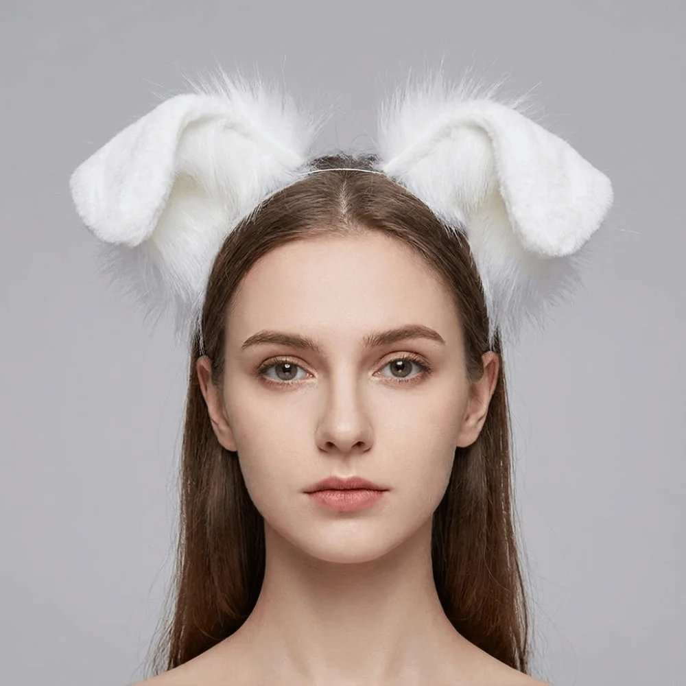 Cute Animal Dog Ears Headband Furry Realistic Lolita Ears Headwear Artificial Reusable Gothic Headband Stage