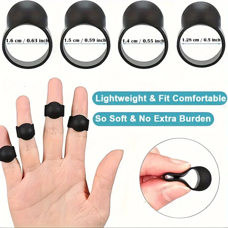 4Pcs Finger Picks For Steel Tongue Drum Silicone Rubber Knocking Finger Sleeves For Beginners Learning Hand Tapping Technique