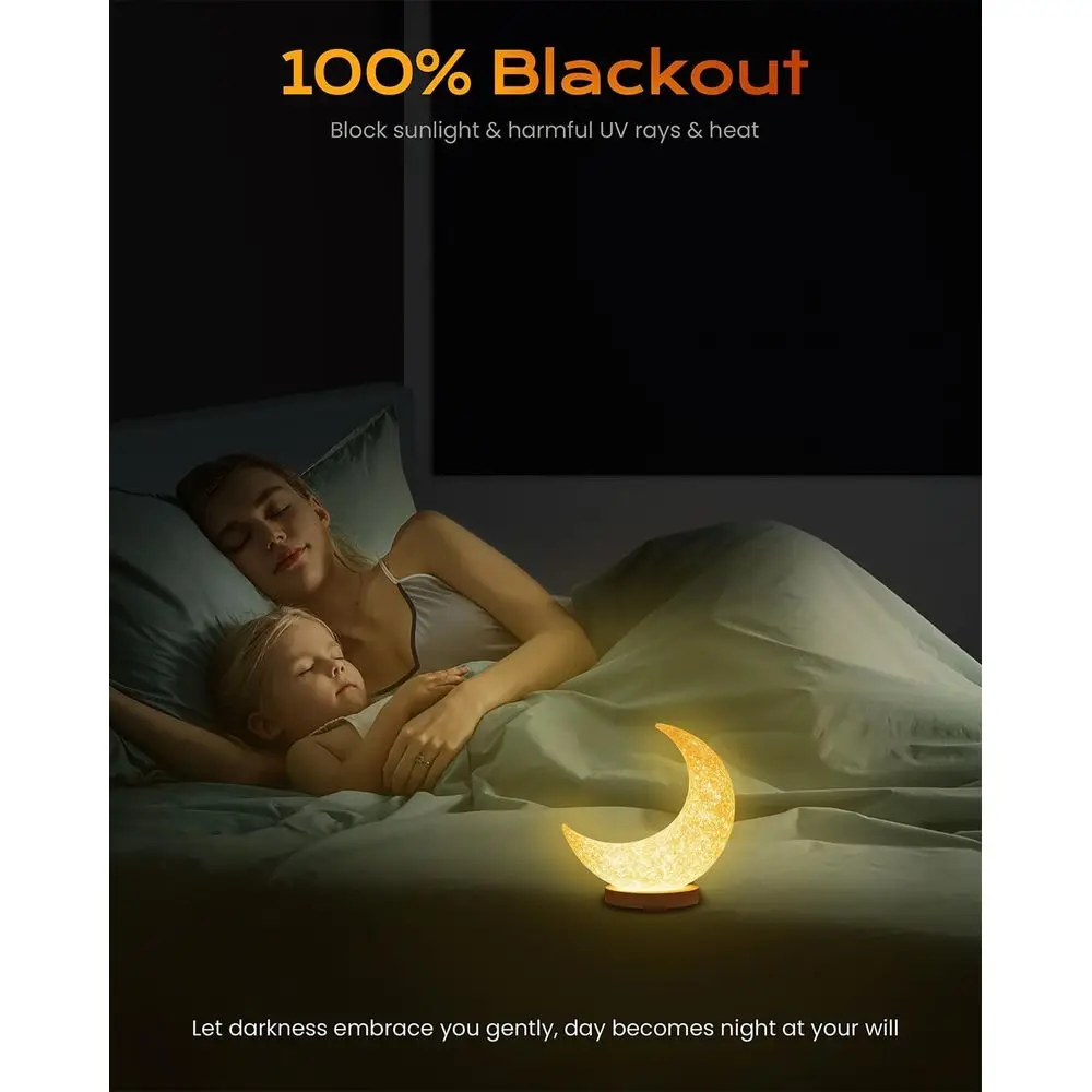 2-Pack Easy Install Blackout Curtains, No Drill Needed, 100% Light Blocking for Bedrooms, RVs, Nurseries - 48x84