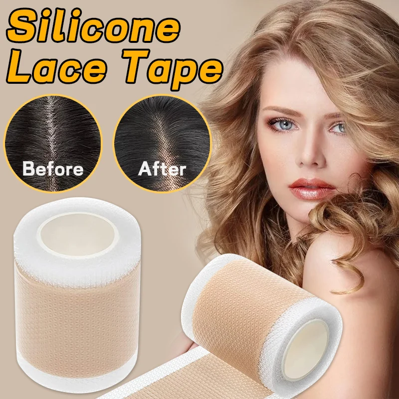 Lace Wig Grids Breathable Silicone Lace Melting Tape Waterproof Non-Slip Hair Extension Tape Durable Reusable for Frontal 150CM