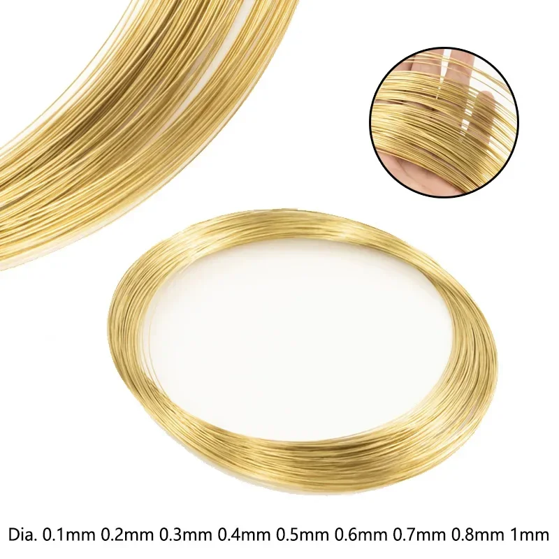 0.1mm-3.0mm Brass Coppers Wires Beading Wire For Jewelry Making Golds Colors 1-100 Meters Long