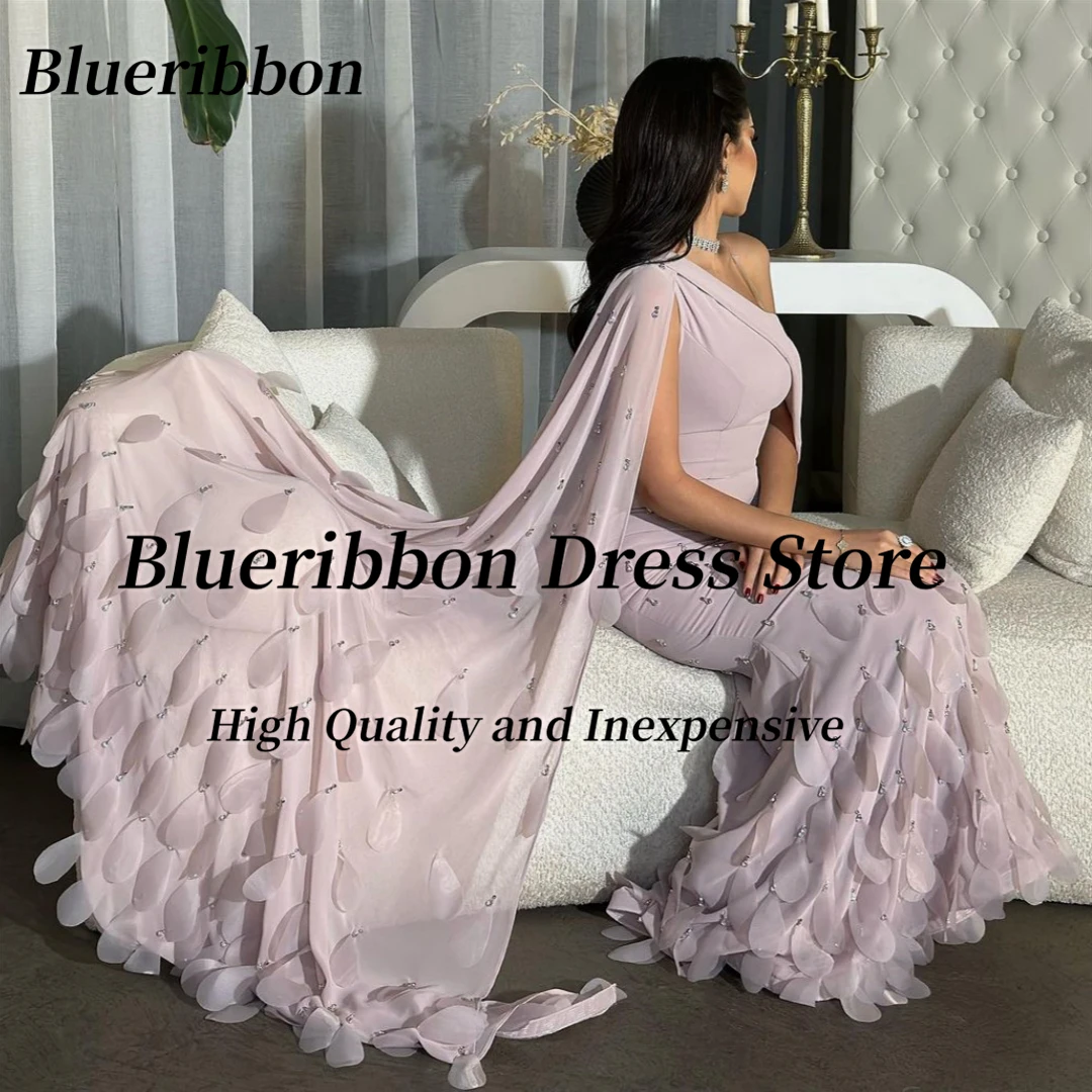 Blueribbon-فساتين حفلة موسيقية طويلة مطرزة يدويًا للسيدات ، زينة ثلاثية الأبعاد ، ملابس سهرة ، فساتين حفلات رسمية ، ملابس سيدات سعودية