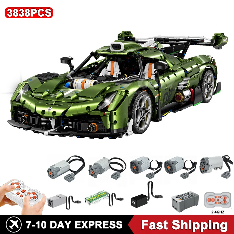 ใหม่ 3838pcs 1:8 MOCการวิเคราะห์RC Racing Building BlocksประกอบSupercarอิฐของเล่นเด็กคริสต์มาสชุดของขวัญ