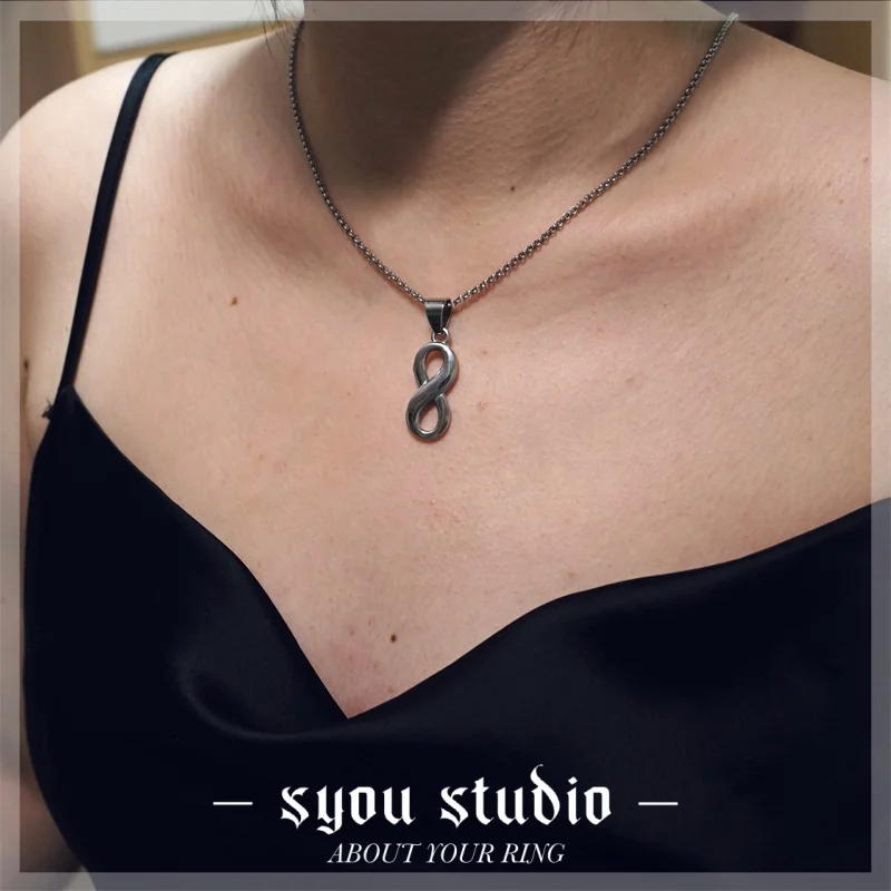 Infinitely Pendant Stainless Steel Women Necklace Punk Jewelry Vintage Gift For Womens Unisex Simple Mobius Pendants Wholesale