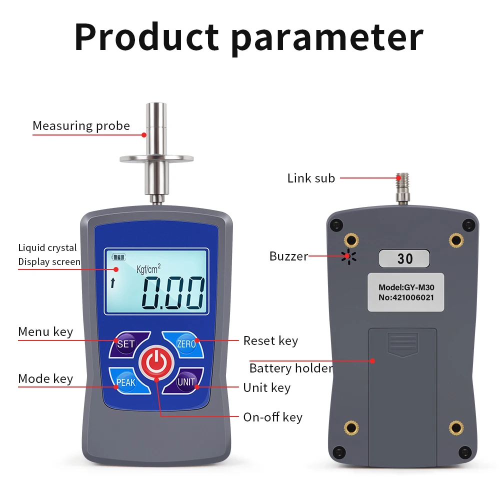 Imagem -05 - Digital Fruit Dureza Tester Penetrômetro de Frutas Durômetro de 0.2 a 15 a 25.4 a 30 kg Gama Gy-m30 M15