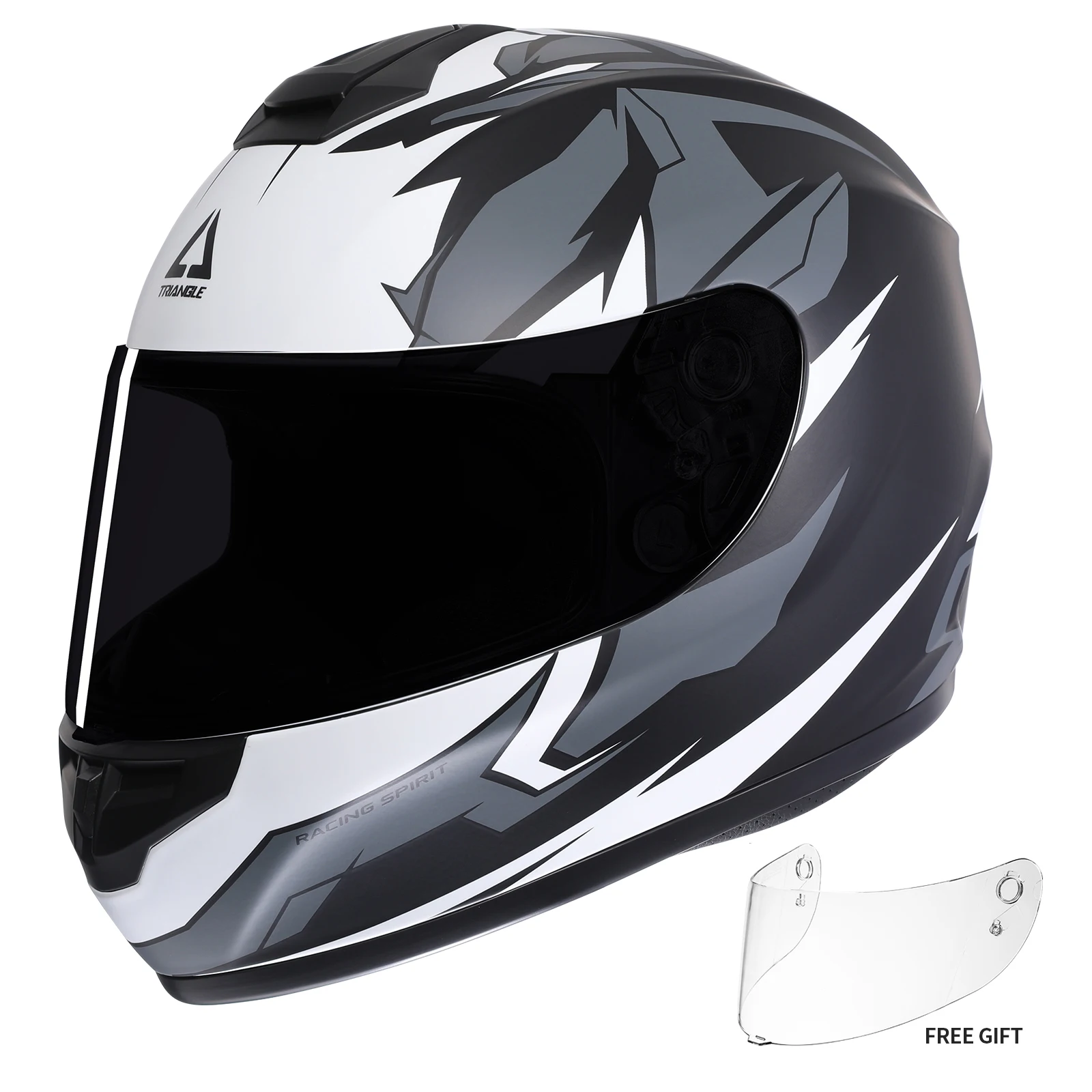 

TRIANGLE Full Face Motorcycle Helmets Street Bike Helmet for Men with Extra Clear Visor DOT Approved Cascos Capacetes Para Moto