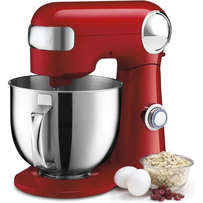 Stand Mixer, 12 Speed, 5.5 Quart Stainless Steel Bowl, Chef’s Whisk, Mixing Paddle, Dough Hook, Splash Guard w/ Pour Spout