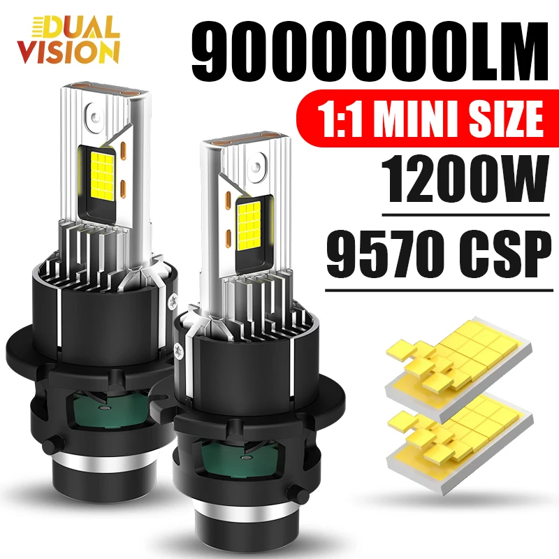 2PCS D2S D4S D2R D4R LED Headlight HID 9000000LM Xenon Car Lights 1:1 Plug and Play 9570 CSP Chip Turbo Lamp 6000K White