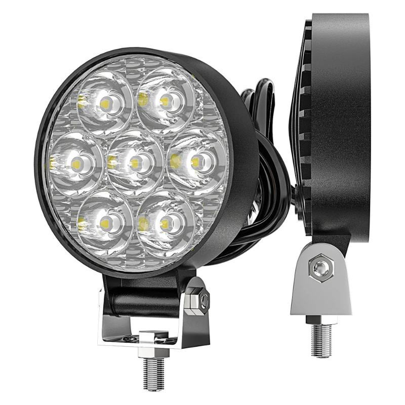 2PCS 7 LED Mini Led Work Light 12‑24v Square Round Combo Spot Flood Lamp Offroad Auxiliary Driving Light For Car Truck Suv Atv