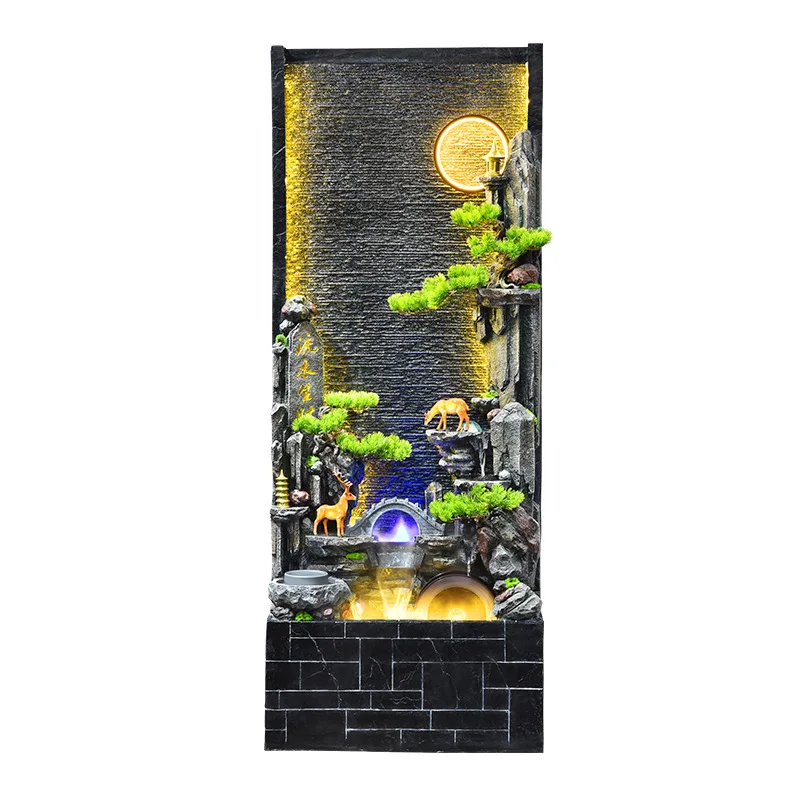 Alpine flowing water rockery fountain circulating water landscape landing new Chinese style living room flowing water ornament