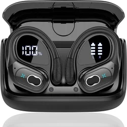 Wireless Earbuds 5.4 Bluetooth Headphones Sports Ear Buds with Earhooks 75H Playtime Wireless Headphones for Workout Waterproof