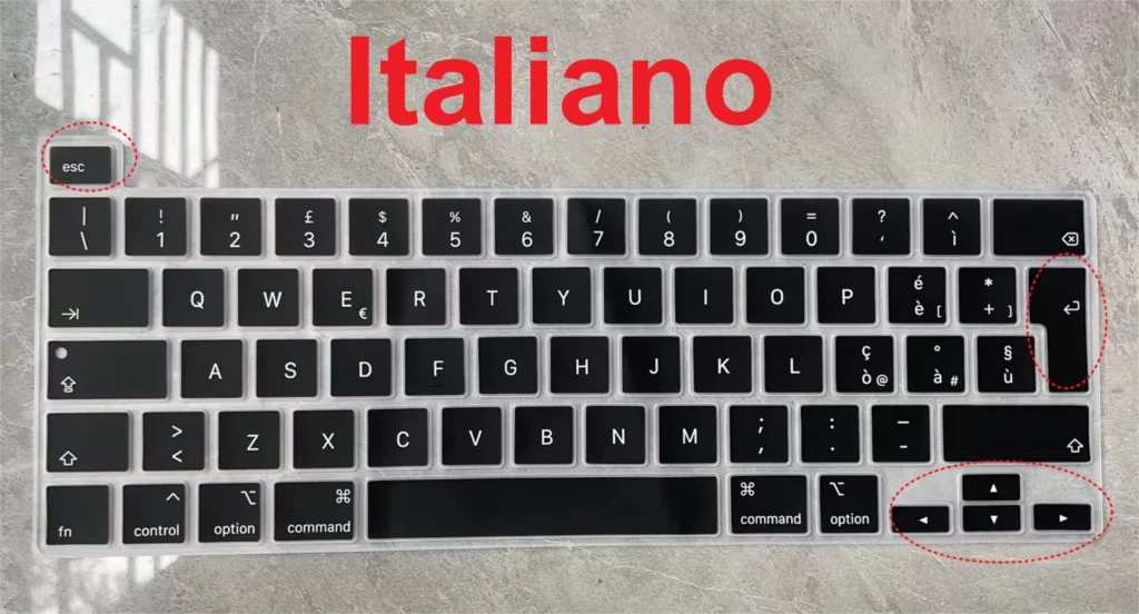 

Итальянский итальянский чехол для французской клавиатуры для MacBook Pro 13 M2 2023 2022 2021 2020 M1 A2338 A2289 A2251 и MacBook Pro 16 2020 2019