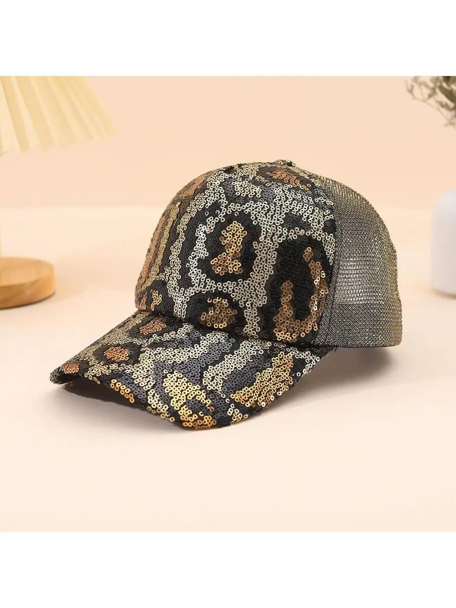 Everyday Comfortable Mesh Breathable Baseball Cap, Cool Casual Hat, Truck Driver's Hat, Leopard Print Versatile Sports Baseball