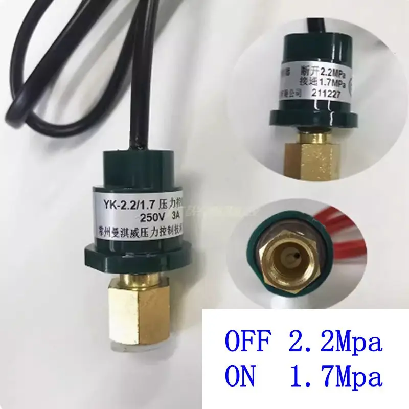 

OFF 2.2Mpa ON 1.7Mpa For Air Conditioner Refrigeration parts 2 Terminals/Wire Pressure Control Switch