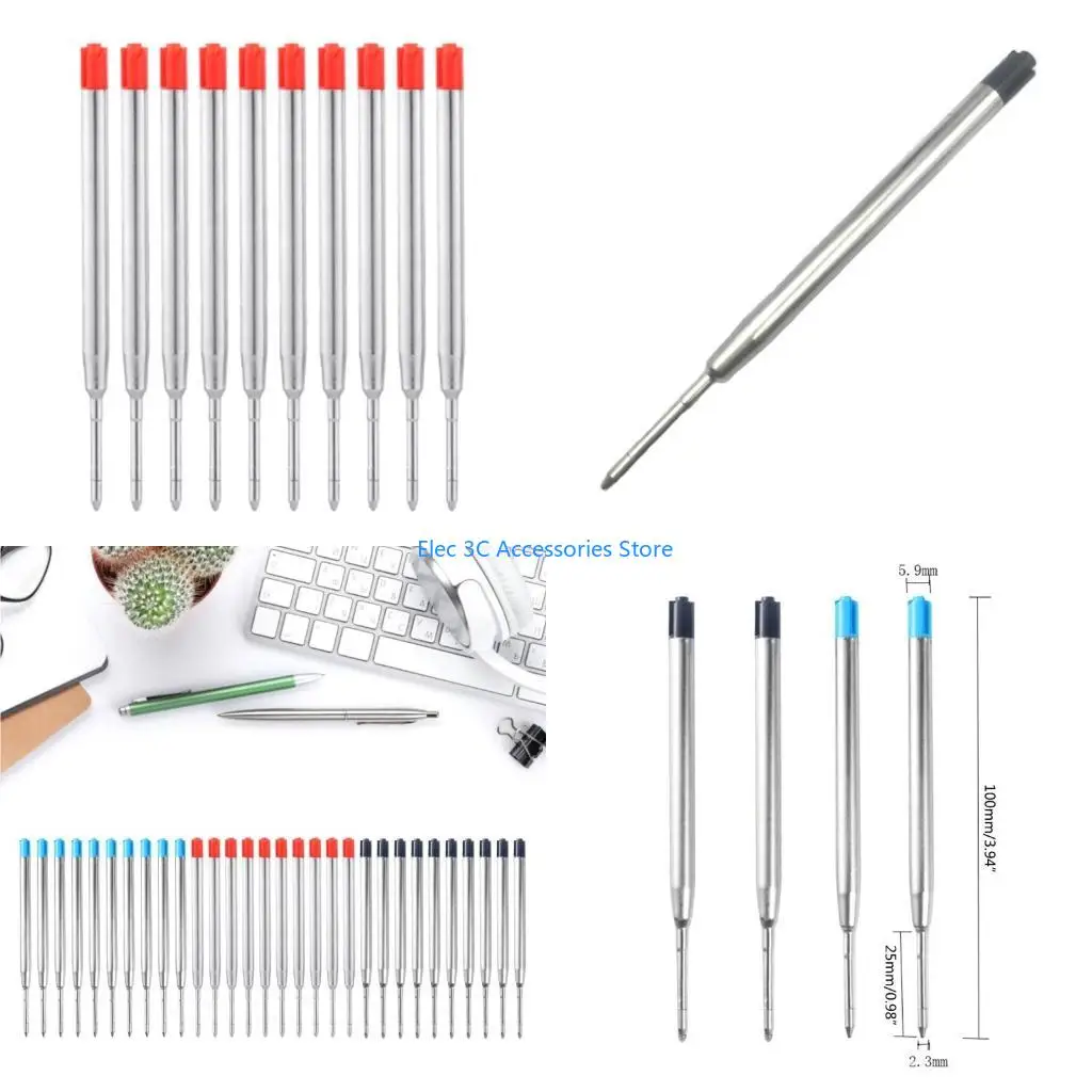 Y51A 10Pcs Black Refills, Pen Refills, Ball Points Pens Refills for Writing