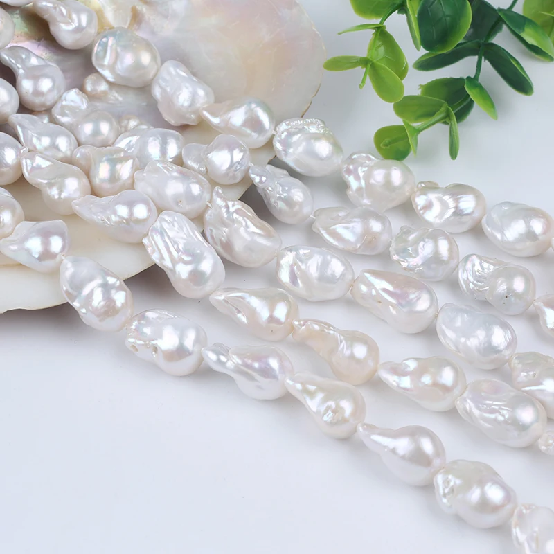 

Width 13-15mm Length 20-27mm Big Size Baroque Shape Freshwater Pearl Loose Starnds