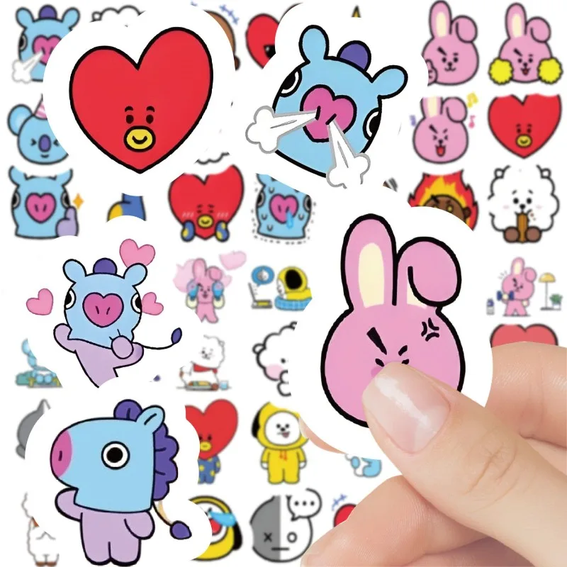 BT21 koya RJ tata Shooky Mang Chimmy Sticker High Color Value Cartoon Cute DIY Decorative Notebook Mobile Phone Shell Sticker view 5
