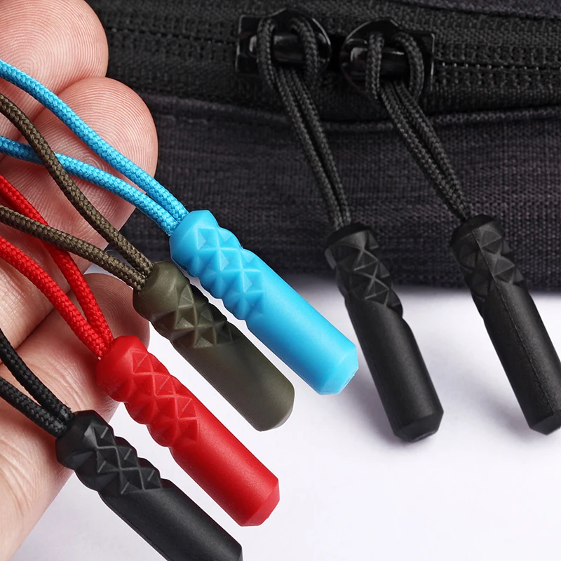 5pcs Zippers Pull Puller End Fit Rope Tag Replacement Clip Broken Buckle Fixer Suitcase Tent Backpack Zipper Cord