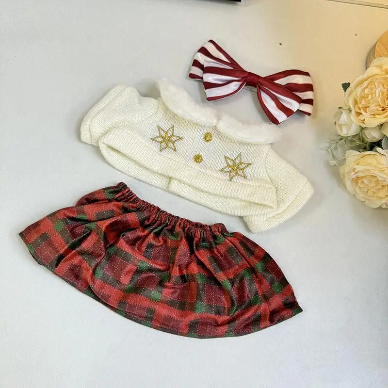 Mini ropa de peluche para muñecas, accesorios para disfraz, Idol Labubu, MOKOKO, falda de copo de nieve de Navidad, regalo de ropa, 38cm