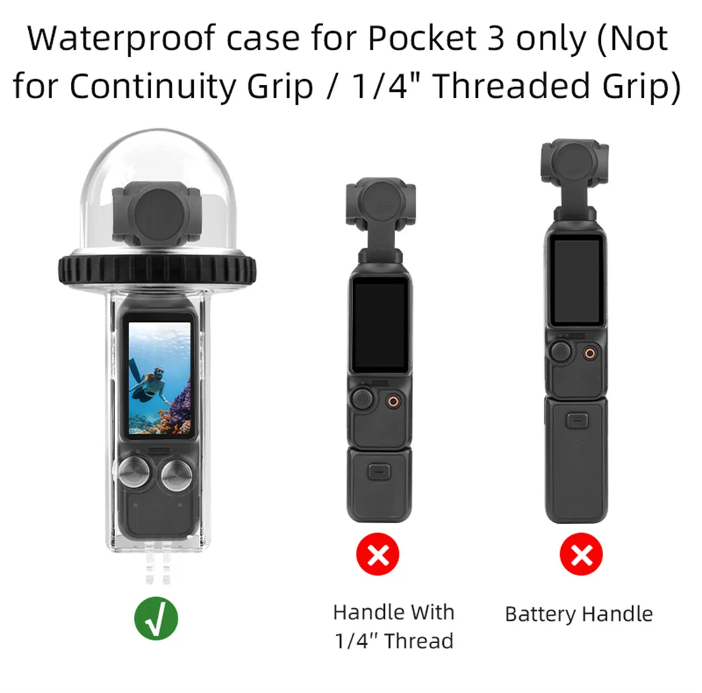 40M For Osmo Pocket 3 Waterproof Housing Case For DJI Osmo Pocket 3 Diving Protector Anti-Scratch Strap Set Gimbal Accessories