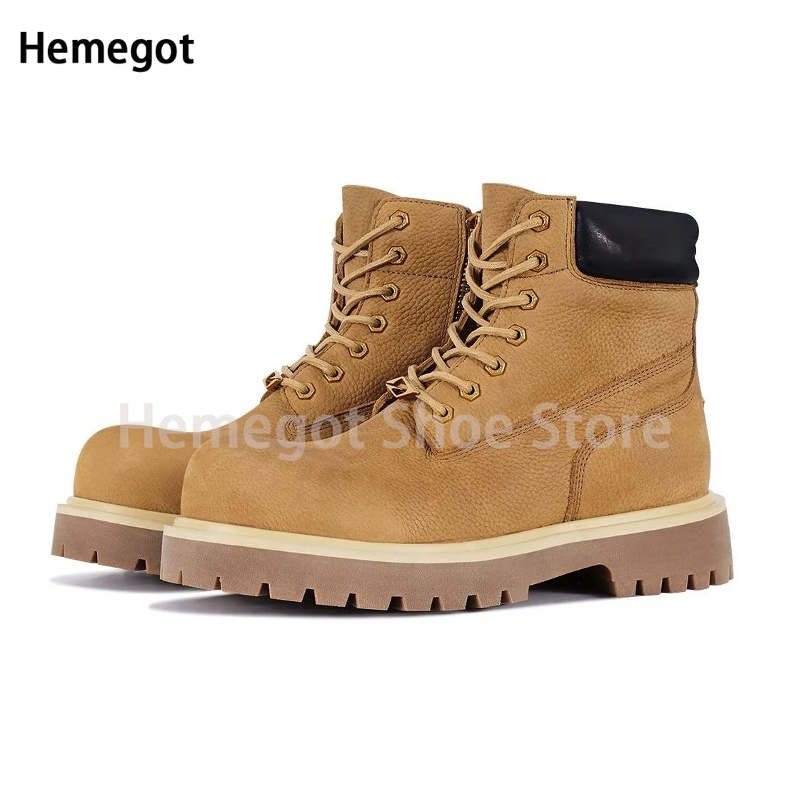 

Platform High-Top Boots for Men Cowhide Leather Lace-Up Outdoor Boots Increase Fashion Boots for Men Luxury High Quality Boots