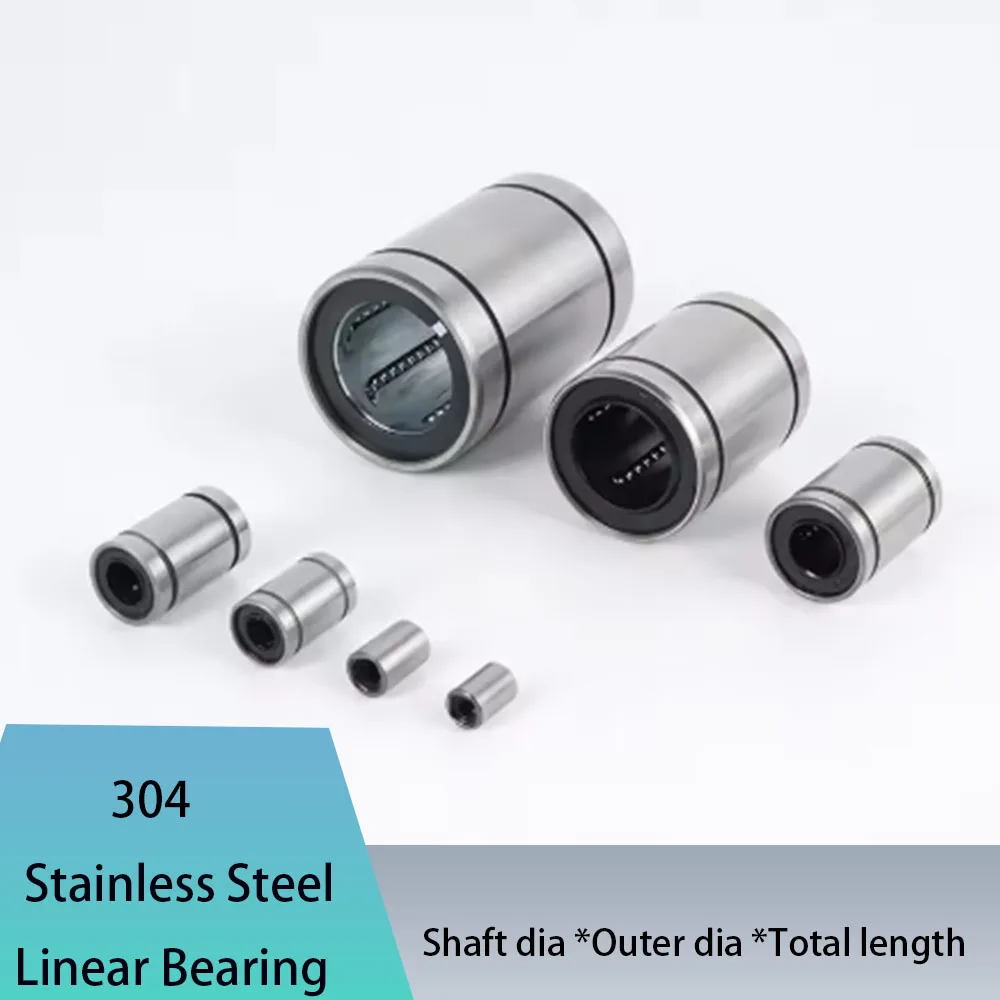 1Pcs High Precision Heat Repelling Linear Sliding Bearings For Machines Stainless Steel LM6UU(6x12x19)-LM40UU(40x60x80)