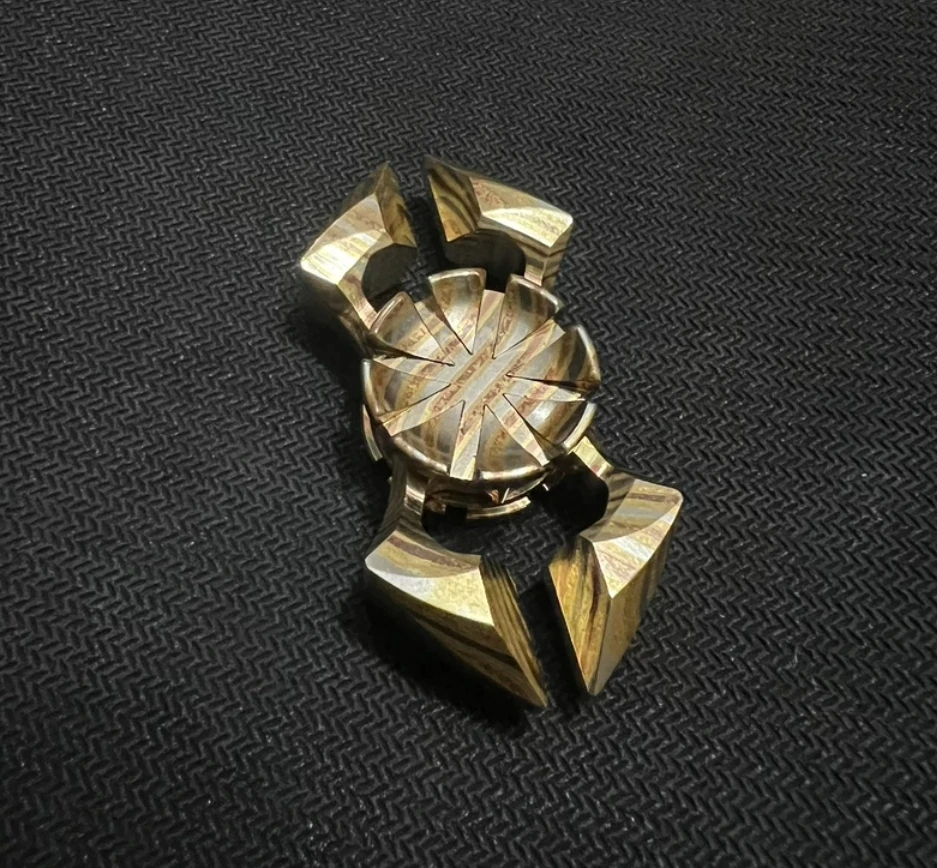 USED EDC Magic Play Two Leaf Scorpio mokume spinner fingertip gyroscope Decompression toys