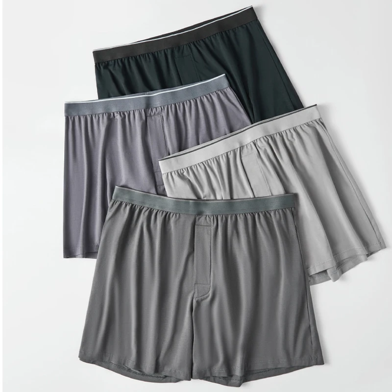 1pcs Men Modal Underwear Male Soild Casual Boxer Shorts Elastic Waistband Button Man Boxer Underwear Comfortable Shorts for Home