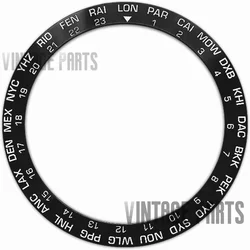 38Mm black world city slope ceramic bezel insert fit for seiko 007 watch